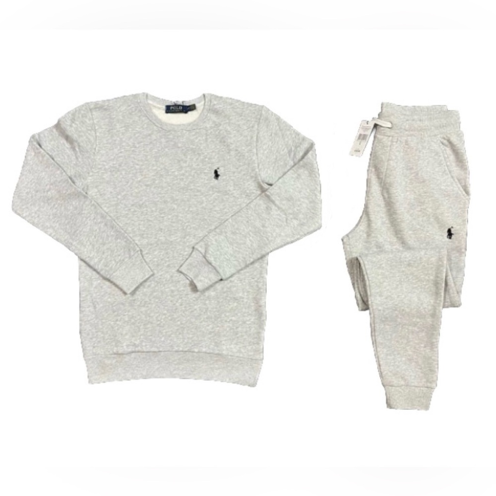 NWT Polo Ralph Lauren Double Knit Cotton Sweater & Joggers Set